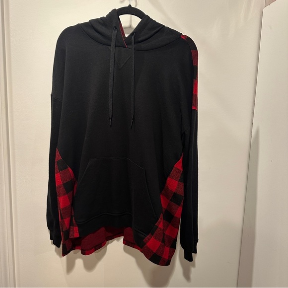 Cato Black and Red Plaid Women's Hoodie - Picture 3 of 8